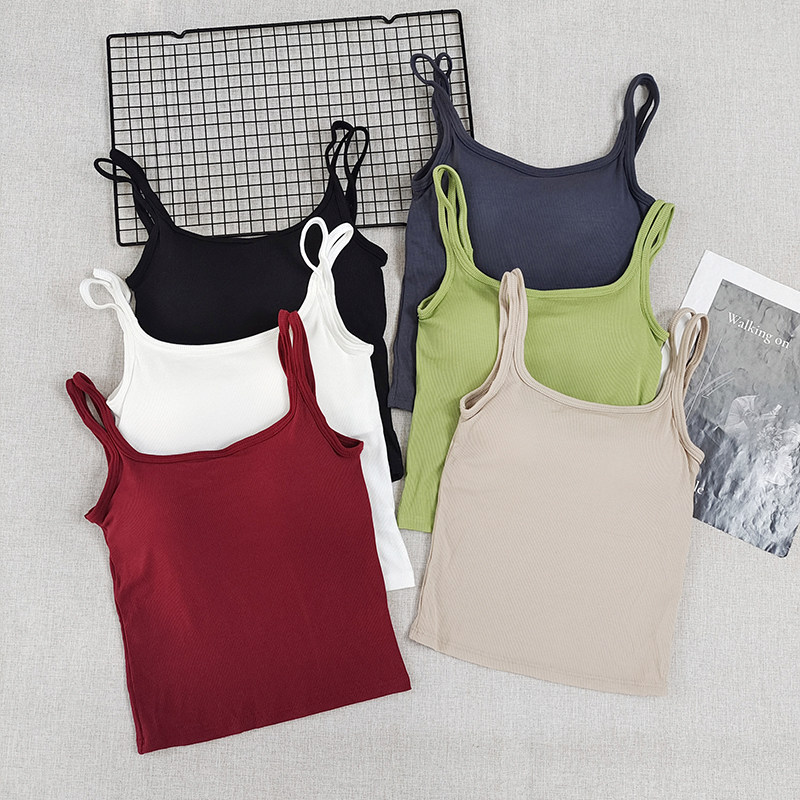 不跑杯一体式高级感美背带胸垫亲肤百搭女打底针织吊带纯色背心,运动服/休闲服装,运动背心,淘宝优惠券,粉丝福利购,淘宝优惠卷