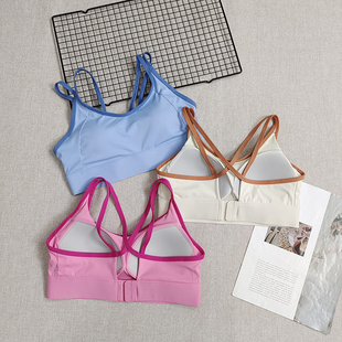 运动内衣性撞色女夏防震瑜伽美背一体式 普拉提训练背心健身文胸