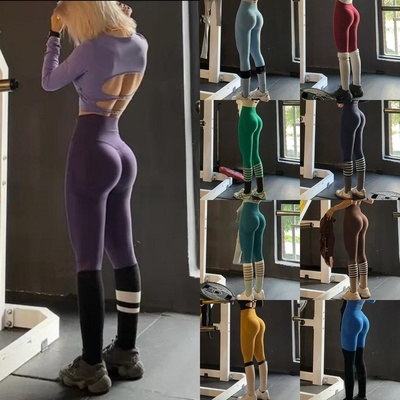 2025新款高腰显臀蜜桃瑜伽裤女无缝跑步裤健身普拉瑜伽提翘臀裤女