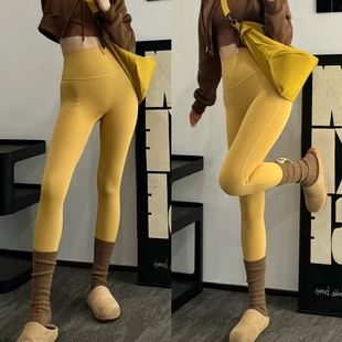 翘臀 女蜜桃高腰九分打底弹力运动健身裤 口袋升级版 2.0裸感瑜伽裤