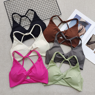 性感聚拢美背撸铁穿搭运动内衣裸感瑜伽背心运动跑步健身服文胸女