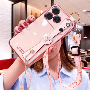 适用苹果17手机壳iphone17pro腕带max保护硅胶套17air斜挎挂绳pm全包防摔promax软可背带ip女i17妈妈新款老人