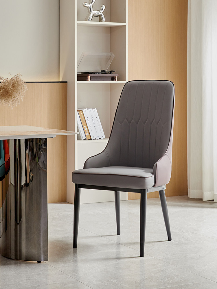 轻奢北欧餐椅家用现代简约网红高背凳子餐厅皮革软包酒店餐桌椅子