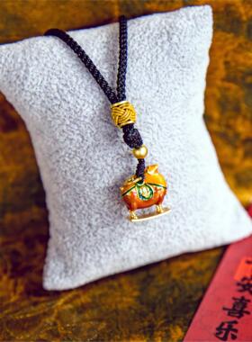 唐富贵唐三彩吊坠款国潮礼品中国风文创礼物马年祝福马上发财项链