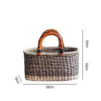 Vietnamese imported seaweed woven bags, hand-woven straw baskets, beach bags, vegetable baskets, African elements, ins style, Nordic style thumbnail 3