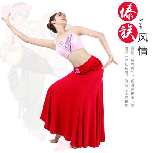 孔雀舞蹈表演服舞蹈练习裙傣族舞蹈服装成人女演出服练功舞裙艺考