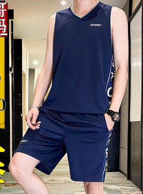 跑步夏季套装运动加肥大码篮球服