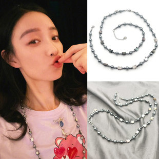 倪妮同款毛衣链百搭时尚甜美气质轻奢小众ins猫咪贝壳项链女秋冬