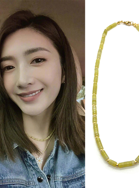 江疏影同款希腊半玉石项链女夏季波西米亚风ins锁骨链颈链欢乐颂3