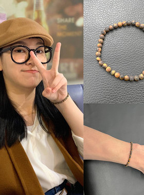 声梦传奇GIGI炎明熹同款天然咖啡系松石手链环串绳珠精致声生不息