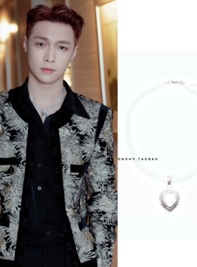 张艺兴同款古风爱心钛钢项链小众