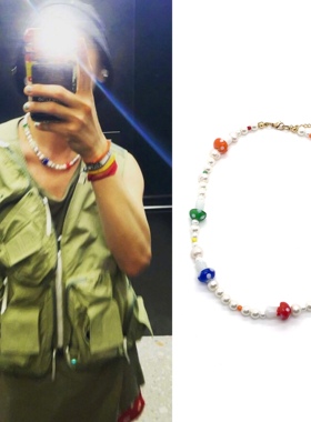 GD欧美街头潮流彩色蘑菇明星项链