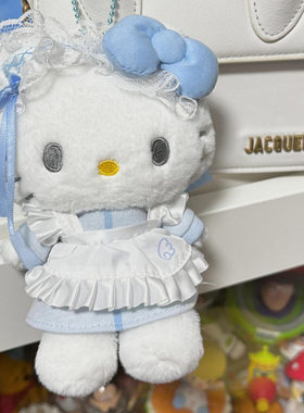 实拍-日本kitty蓝色幻想水色天使护士毛绒玩偶公仔kT猫凯蒂猫挂件