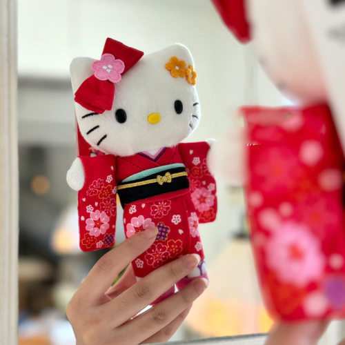 实拍-Kitty猫凯蒂猫和服长腿日系挂饰公仔钥匙扣毛绒挂件玩偶礼物