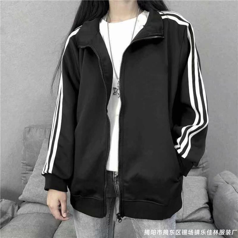 2026年新款男女外套百搭休闲春秋学生ins运动风三条杠棒球服外套