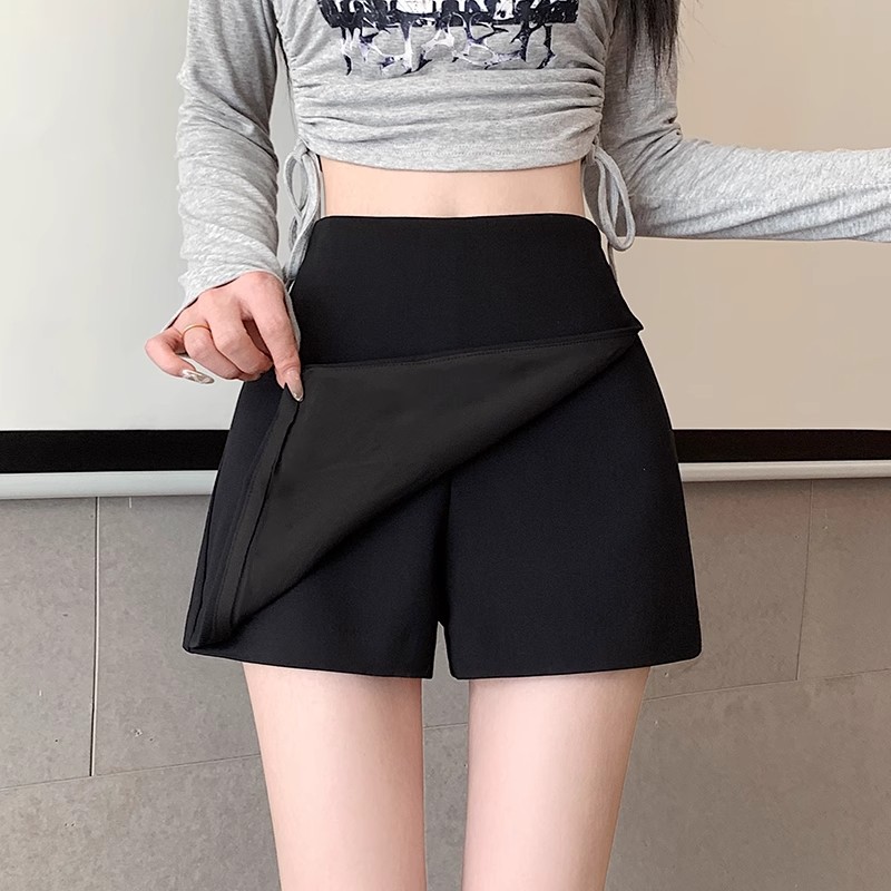 黑色包臀裙裤女2025新款春秋季外穿高腰显瘦小个子A字百搭半身裙