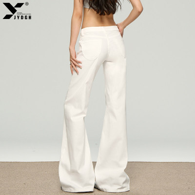 白色微喇牛仔裤女2025夏