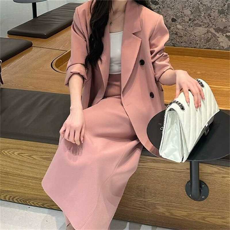 西装半身裙女韩版职场时尚气质通勤小众小西服外套女