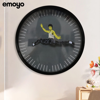 创意个性装饰李小龙挂钟圆形客厅