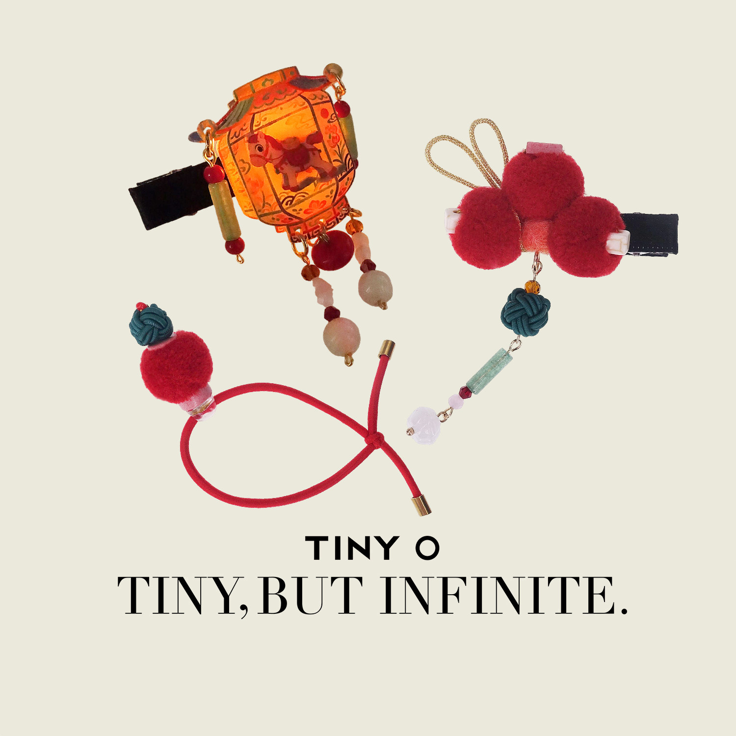 TINY O原创 冬禧新年系列过年发光灯笼套装发饰儿童春节礼物头饰