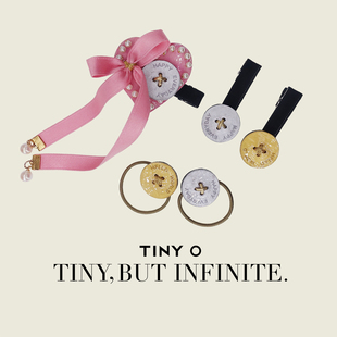 TINY 下午茶可爱粉色少女风发夹简洁扣子发圈发饰 O原创安妮小姐