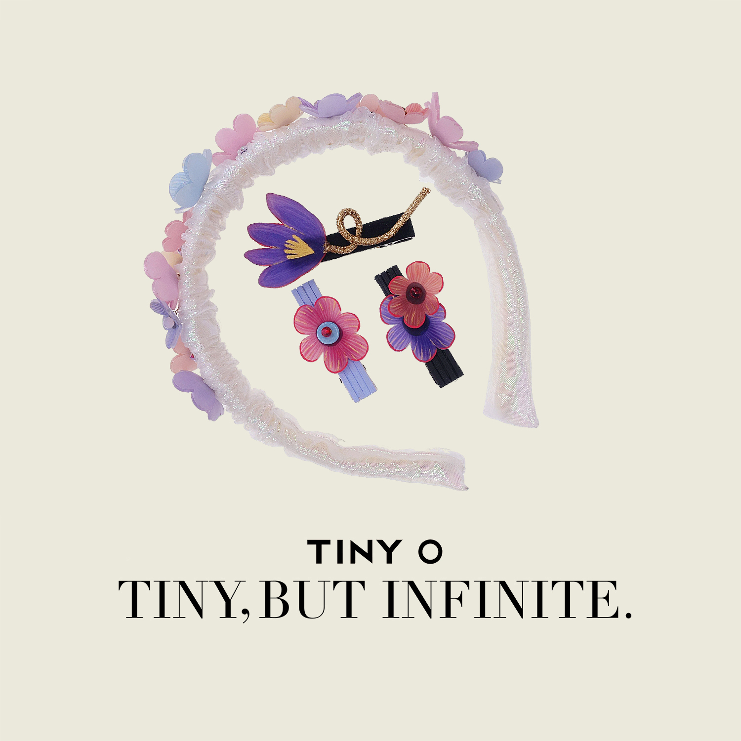 TINY O原创 花漾 春夏花卉亚克力彩色小众设计头饰发箍边夹