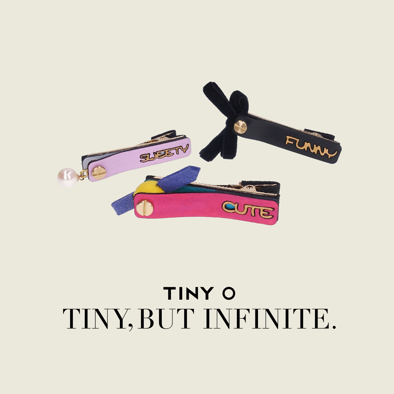 TINY O原创 LADY系列 蝴蝶结珍珠气质百搭边夹设计感儿童发卡发饰