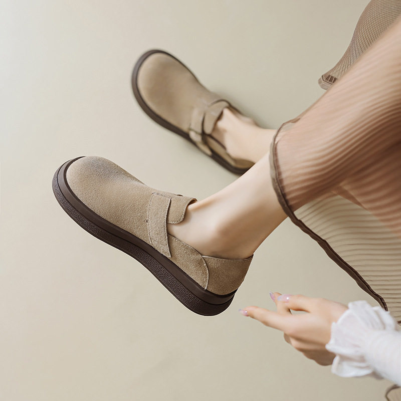 奥古狮登全包穆勒鞋女2026夏季新款厚底两穿单鞋软底一脚蹬小皮鞋图片