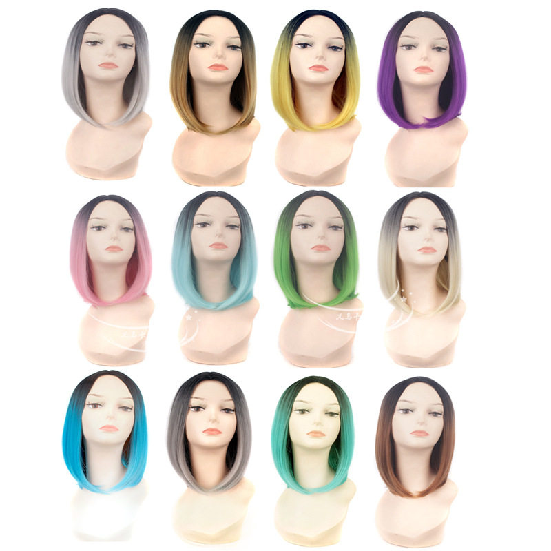 Gradient dyeing Middle score Short hair bobo Double color Gradient colour Lolita Pink cos Wigin the Hair Care/Wig , Wig , Whole wig  category - from Buy2taobao.com to provide professional Taobao agent buy service