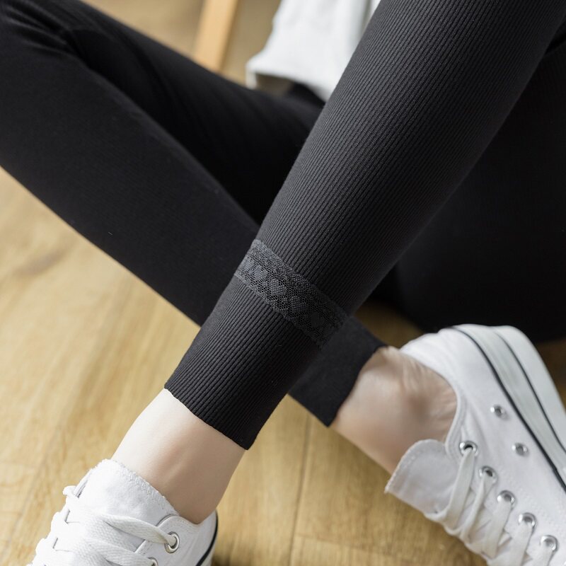 黑色打底裤女2026春秋季薄款外穿高腰弹力紧身大码胖mm显瘦小脚裤