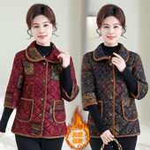 中袖 棉衣马夹妈妈装 秋冬新款 中老年女加绒大码 加厚半袖 棉背心外套