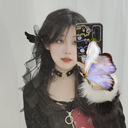 原创神秘来信亚文化辣妹天使翅膀可爱y2k洛丽塔暗黑双马尾边夹