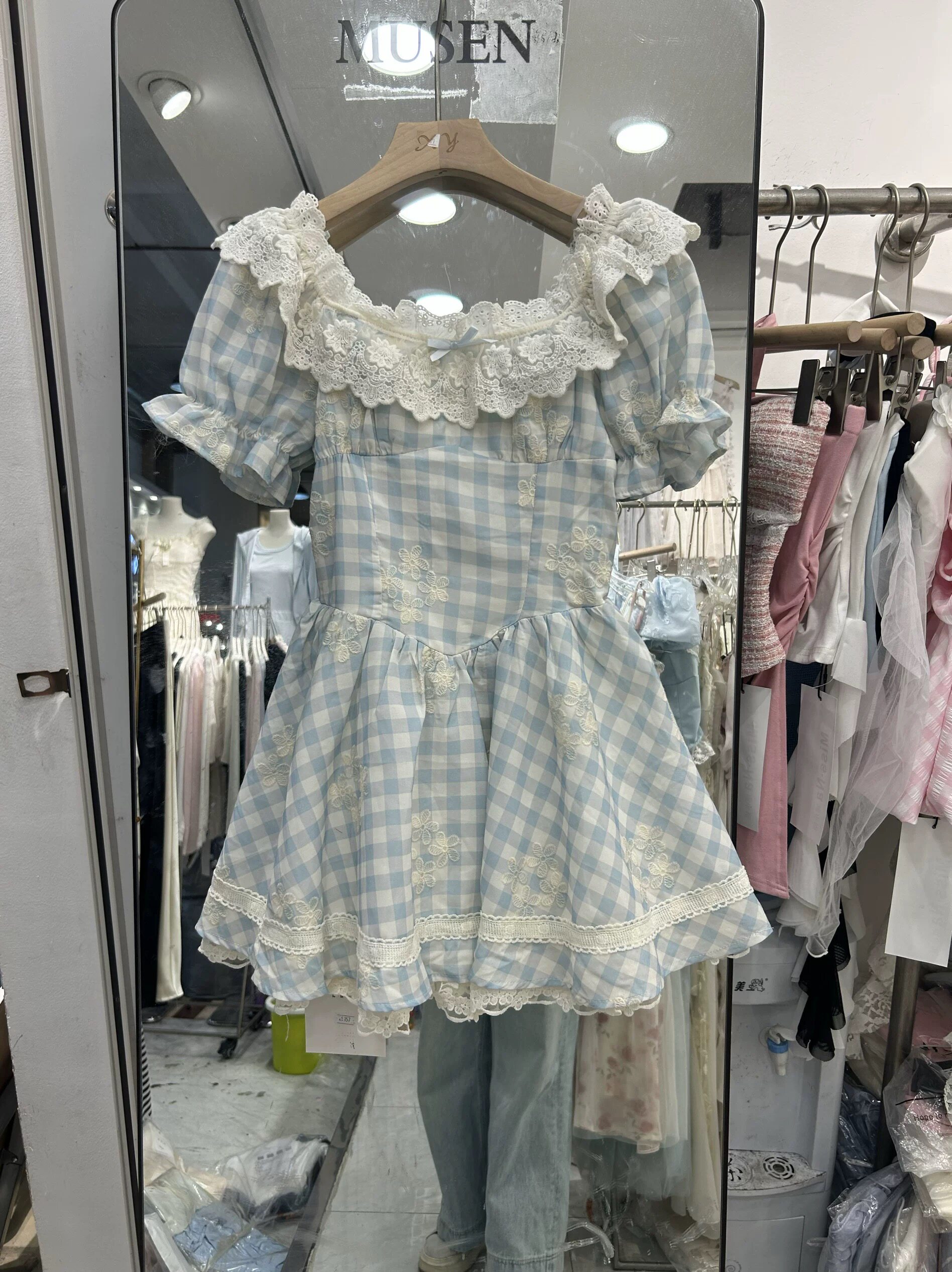 大码温柔风甜美连衣裙女夏季法式连衣裙
