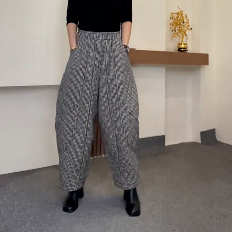 冬季款小个子时尚百搭简约松紧腰大哈伦宽松显瘦遮胯加厚休闲棉裤,女装/女士精品,大码裤装,淘宝优惠券,粉丝福利购,淘宝优惠卷