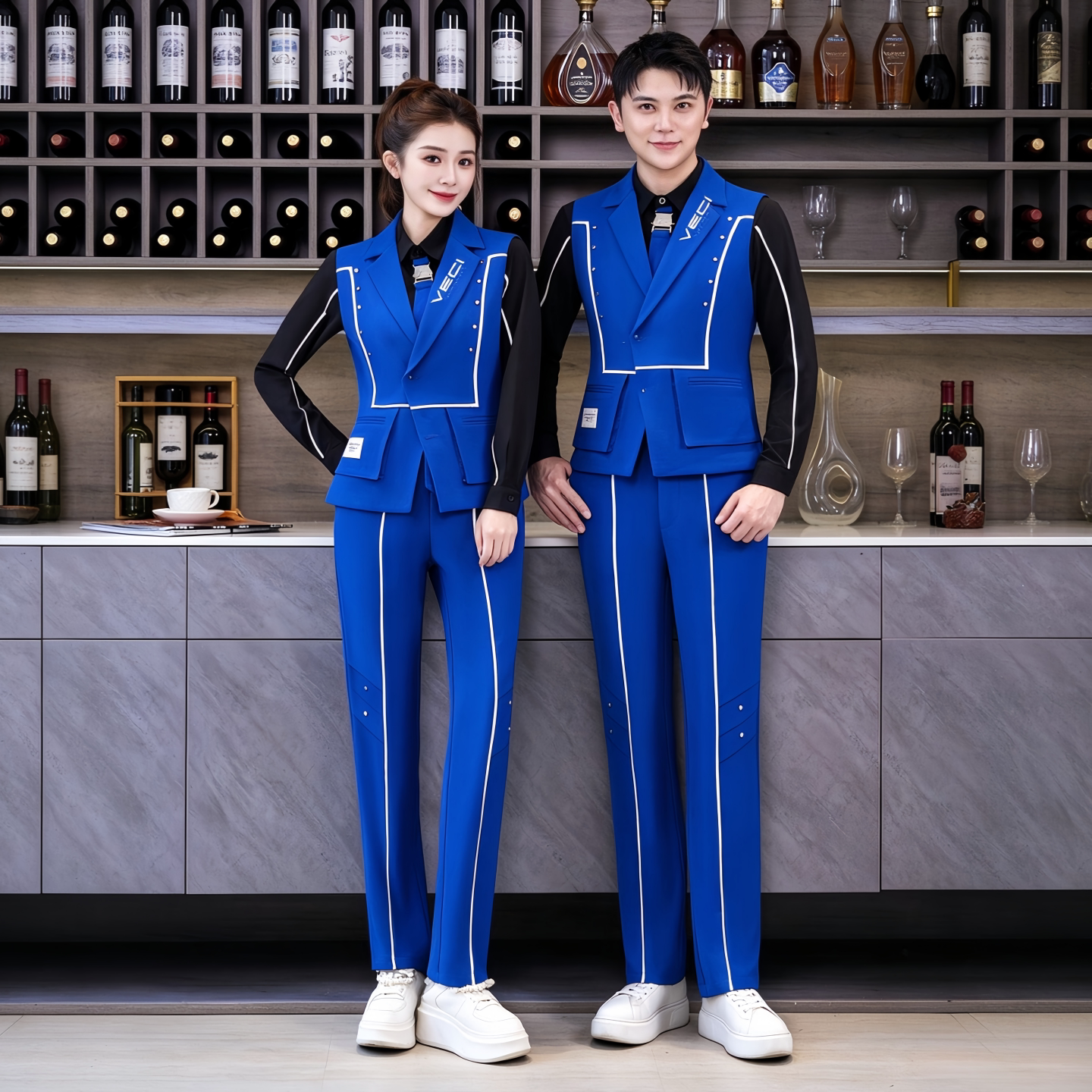 新酒吧服务员工作服马甲秋冬套装PARTYK清吧夜场员工传送KTV工装