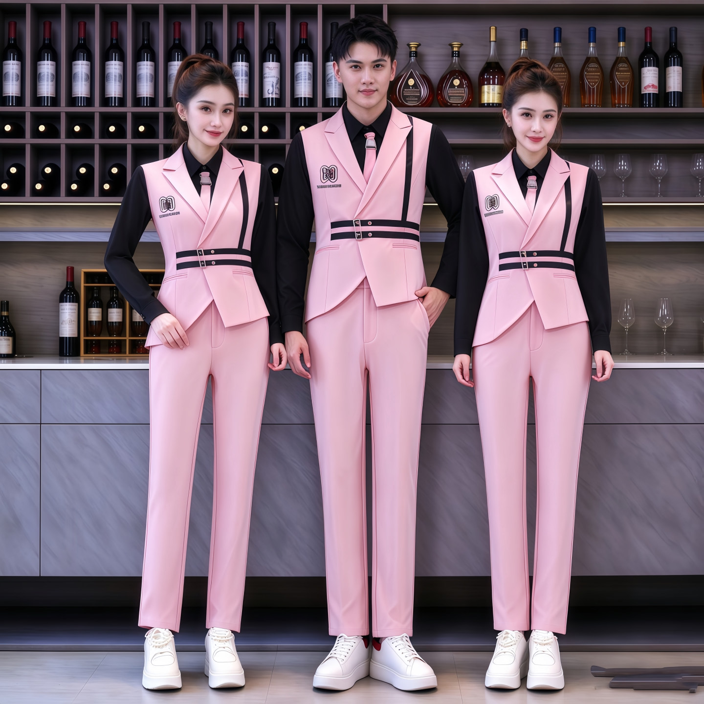 新酒吧服务员工作服马甲秋冬套装PARTYK清吧夜场员工传送KTV工装