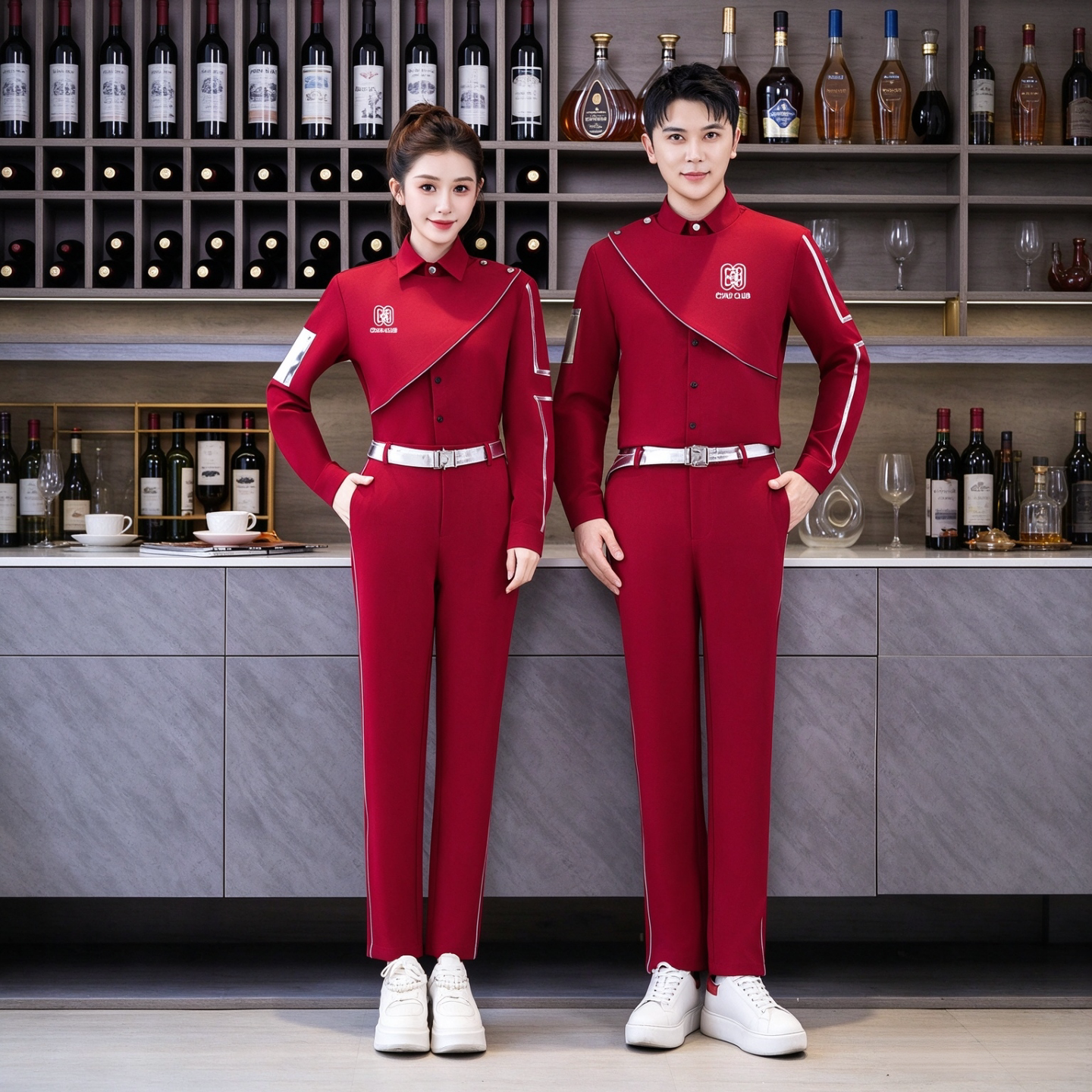 新酒吧服务员工作服长袖秋冬套装PARTYK清吧夜场员工传送KTV工装
