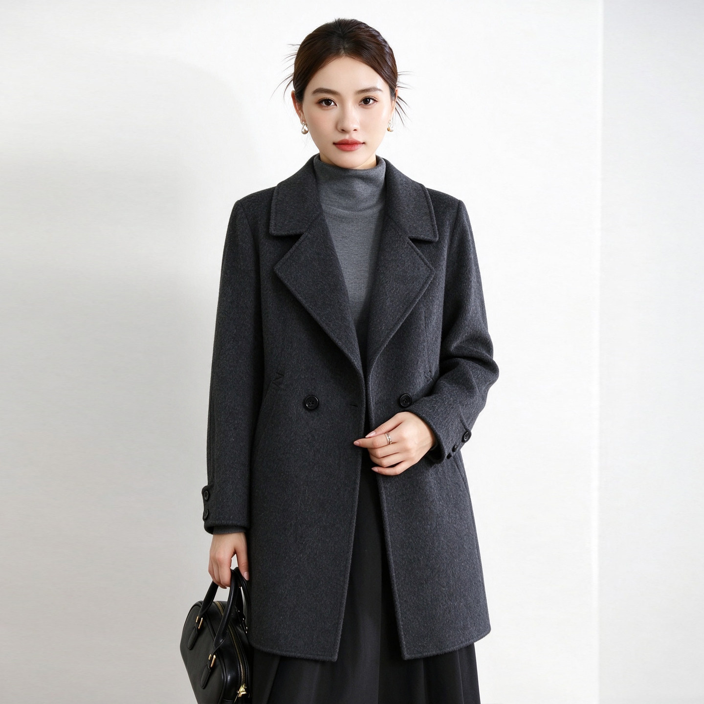 2025冬新款双面呢羊绒大衣女