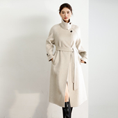 2025秋冬新款 双面羊绒大衣女过膝立领气质欧货高级感羊毛呢长大衣
