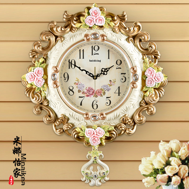 美式复古挂钟现代时尚大号客厅壁钟简约创意石英钟表精美大气时钟|msdalam kategori rumah harian, Bell, jam dinding - dari Buy2taobao.com untuk memberikan perkhidmatan ejen Taobao profesional membeli