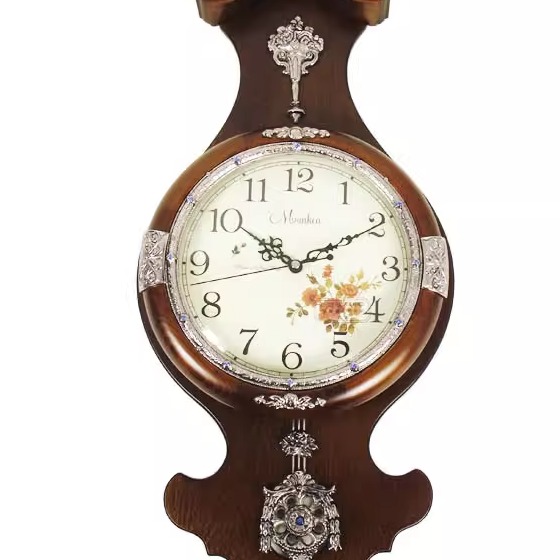 欧式仿古挂钟 复古时尚创意客厅石英钟表 大号田园静音时钟摆包邮