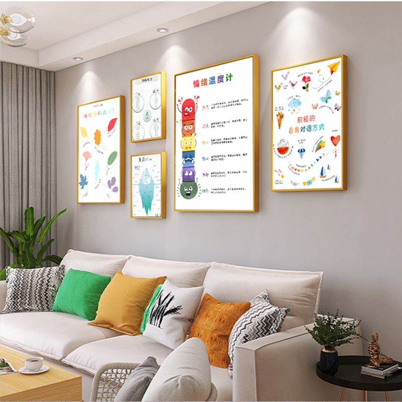 心理咨询辅导室布置情绪管理焦虑多动症挂画图减压图装饰画装饰