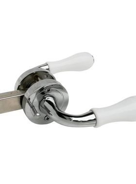 中古法式北欧黑白色实木门无钥匙室内可反锁浴室房陶瓷门把手门锁