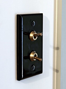 118型黑白日式复古民宿酒店中古百搭陶瓷拨动单双控开关