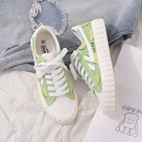 Matcha màu xanh lá cây giày vải bơ nữ phiên bản Hàn Quốc của Harajuku ulzzang giày bánh quy hoang dã retro cảng gió giày thủy triều - Plimsolls giày thể dục