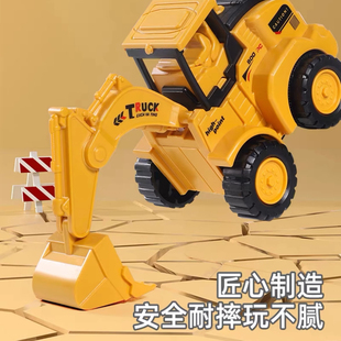 儿童玩具回力推土机工程车玩具男孩3一6岁宝宝小汽车挖掘机玩具车