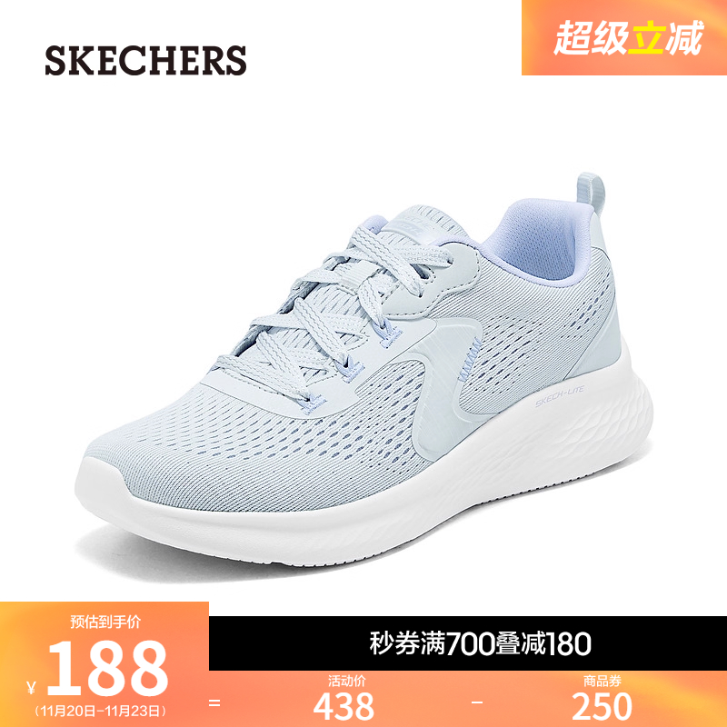 斯凯奇舒适百搭2025年新款女秋冬运动鞋厚底回弹休闲鞋透气网面鞋