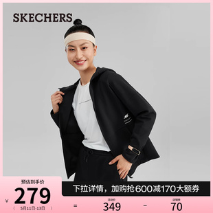 Skechers斯凯奇春夏女装 空气层连帽外套简约百搭保暖长袖