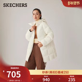 羽绒服外套宽松显瘦轻质保暖上衣时尚 斯凯奇冬季 女士连帽中款 舒适