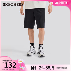 Skechers斯凯奇2024年夏季新款男士潮流针织短裤宽松休闲运动裤